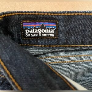 Patagonia Men's Iron Clad denim Jeans - Dark Indigo with Gold Stitching 34x32